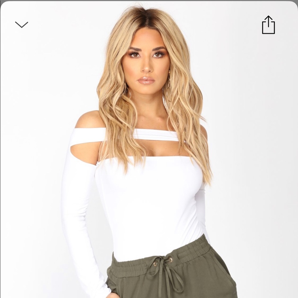Fashionnova Long sleeve white bodysuit